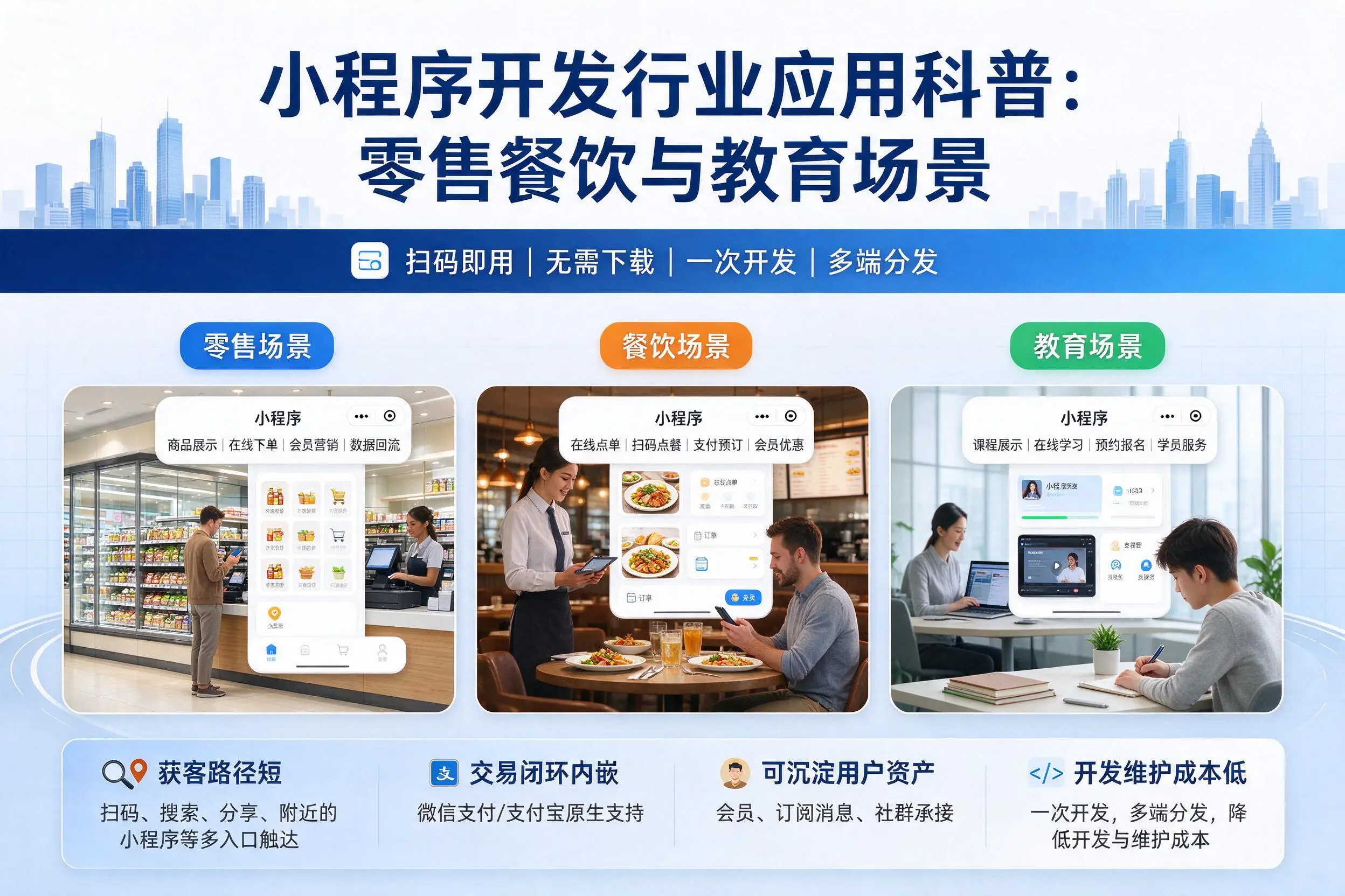 辽阳小程序开发行业应用科普:零售餐饮与教育场景