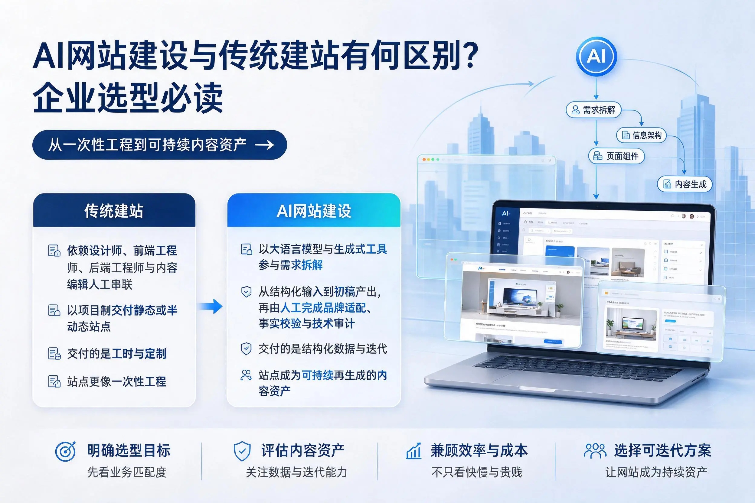 AI网站建设与传统建站有何区别?辽阳企业选型必读