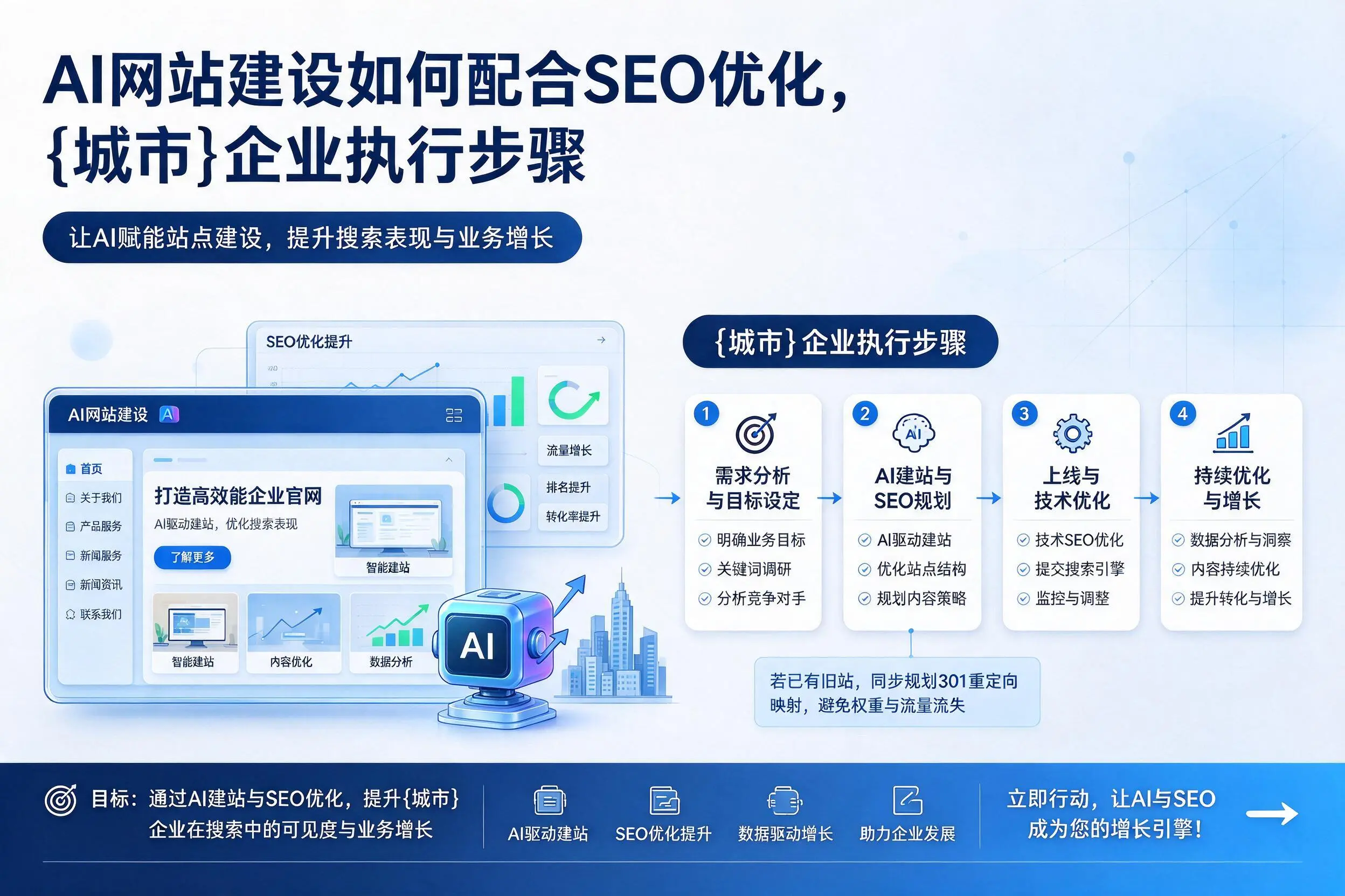 AI网站建设如何配合SEO优化,辽阳企业执行步骤