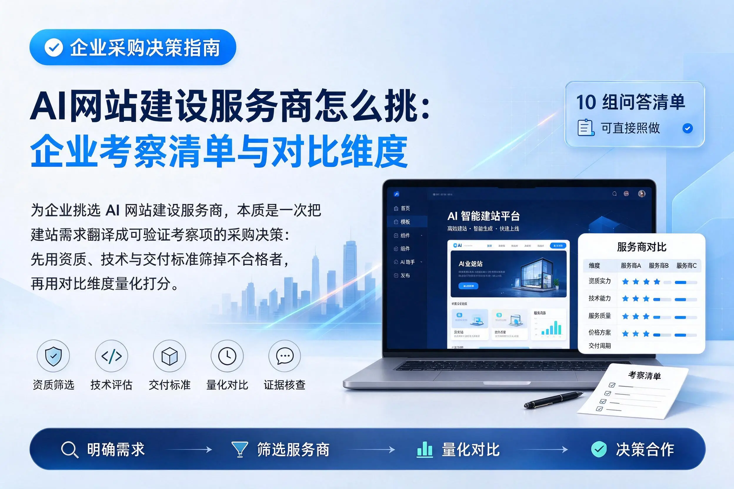 AI网站建设服务商怎么挑：辽阳企业考察清单与对比维度